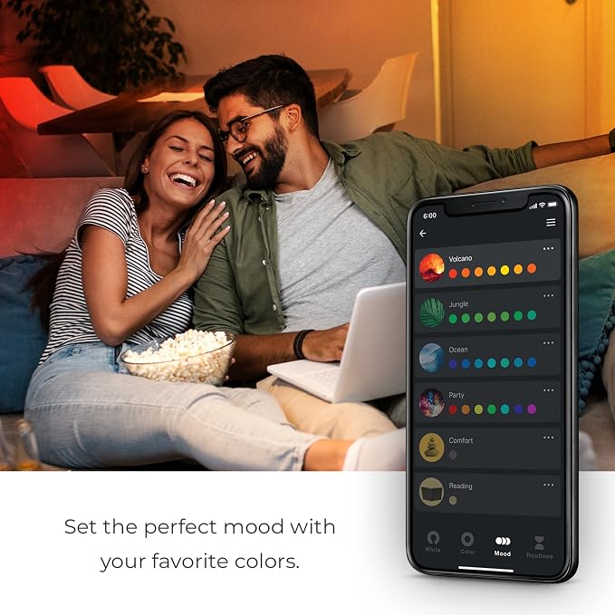 Globe Electric 35851 Wi-Fi Smart 7W (60W Equivalent) Spiral Filament Multicolor Changing LED Light Bulb, No Hub Required, Voice Activated, 2000K - 5000K, G25 Shape, E26 Base, Vintage Edison