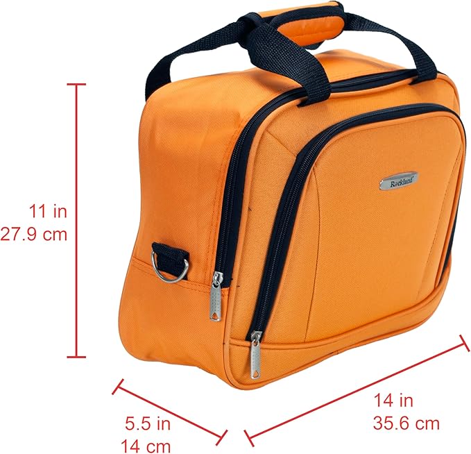 Rockland Fashion Softside Upright Luggage Set,Expandable, Orange, 2-Piece (14/19)