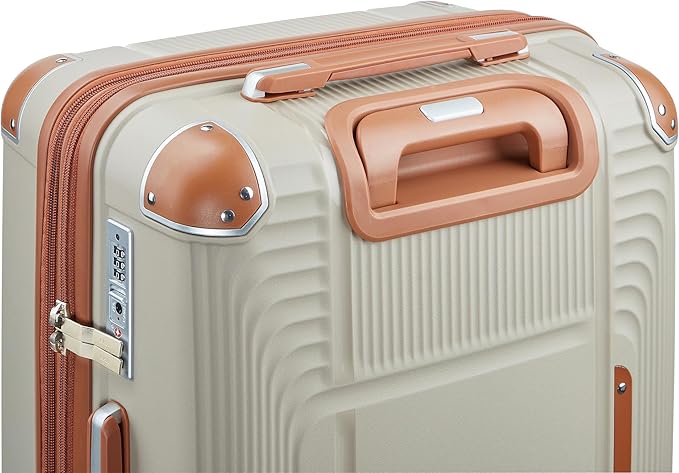 5 Piece Luggage Sets PP Hardshell with Duffel & Toiletry Bag, Carry-on Suitcase Set (20/24/28) with Detachable Spinner Wheels, YKK Zippers & Corner Guards, Lightweight TSA Lock (Light Khaki)