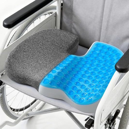 Medisana Gel Wheelchair Cushions for Pain Relief, GC 200G Seat Cushion for Tailbone, Sciatica, Back & Hip Support, Ergonomic Office Chair Cushion for Office, Car Seat & Wheelchair (Grey-22×16"×3")