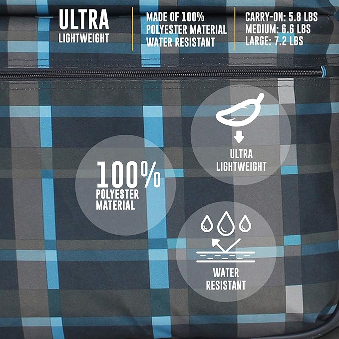 LUCAS Designer Luggage Collection - Expandable 28 Inch Softside Bag - Durable Large Ultra Lightweight Checked Suitcase with 4-Rolling Spinner Wheels (Old School Navy)