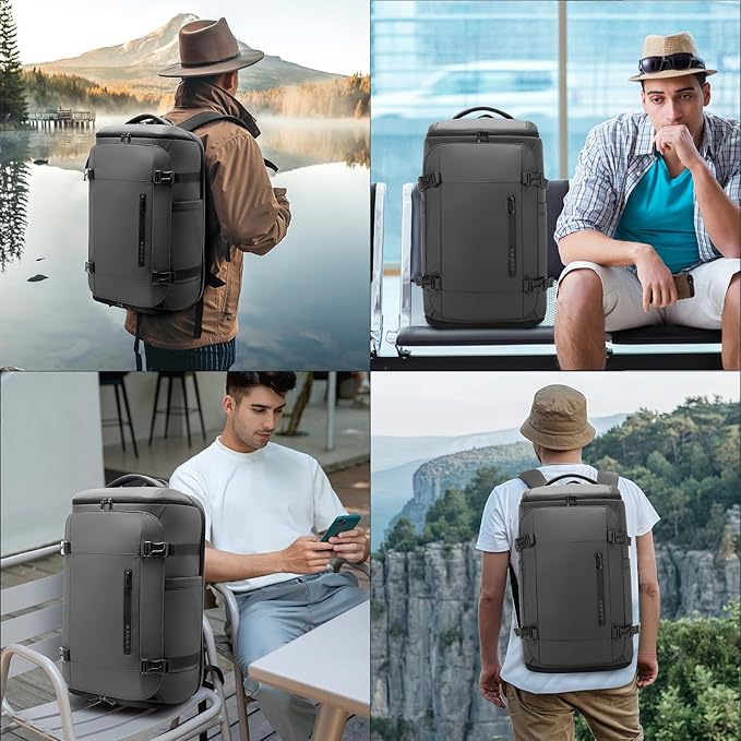 BANGE Large Luggage backpack Backpack, 40L Travel Laptop Backpack Fits 17.3 Inch Notebook, Traveling Luggage Backpack,Carry On Rucksack with Water Bottle Holder for Traveling, Hiking, Business