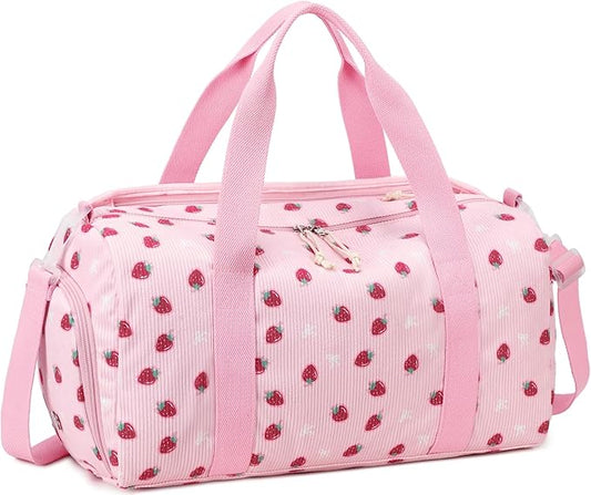 BTOOP Duffle Bag for Gym Sports Women Girls Workout Travel Bag Weekender with Shoe Compartment and Wet Pocket