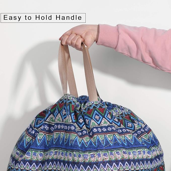 Extra Large Laundry Bag with Drawstring and Handle, Heavy Duty Travel Dirty Clothes Bag for Laundromat and Household, Durable Rip-Stop Laundry Hamper Liner, 22 Patterns(28 x 40 Inch) by SANFERGE