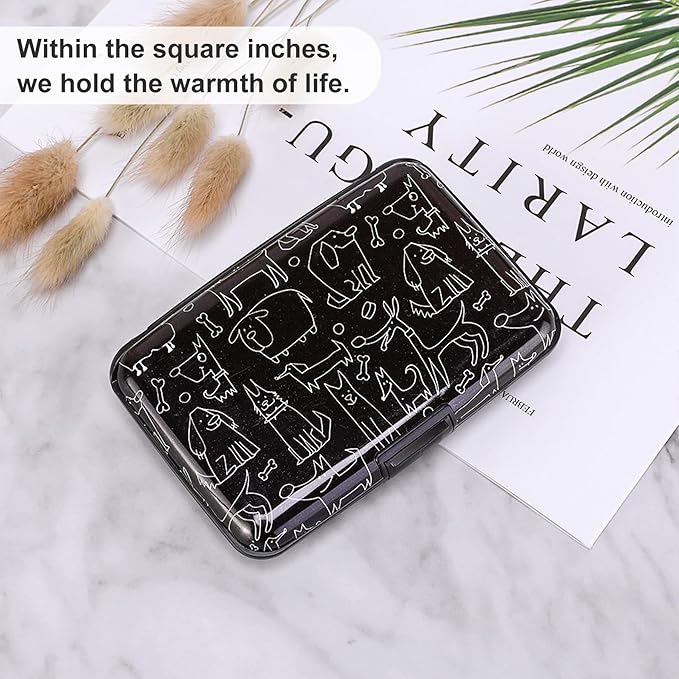 ELFISH Mini RFID Aluminum Wallet Credit Cards Holder Business Card Case Metal ID Case for Men Women (Animal)