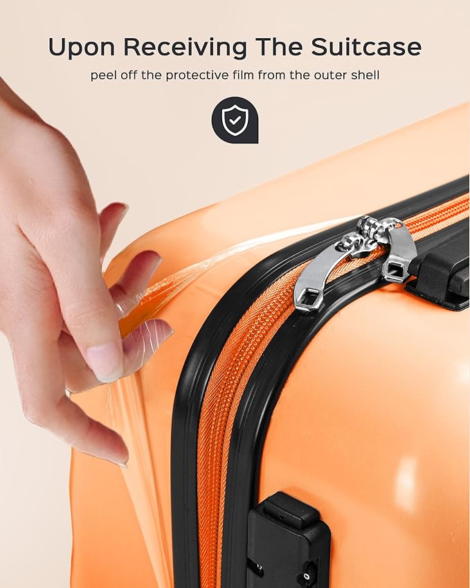 Suitour Carry on Suitcase Airline Approved, Hardside Lightweight Rolling Luggage for Women (20" Carry-on)