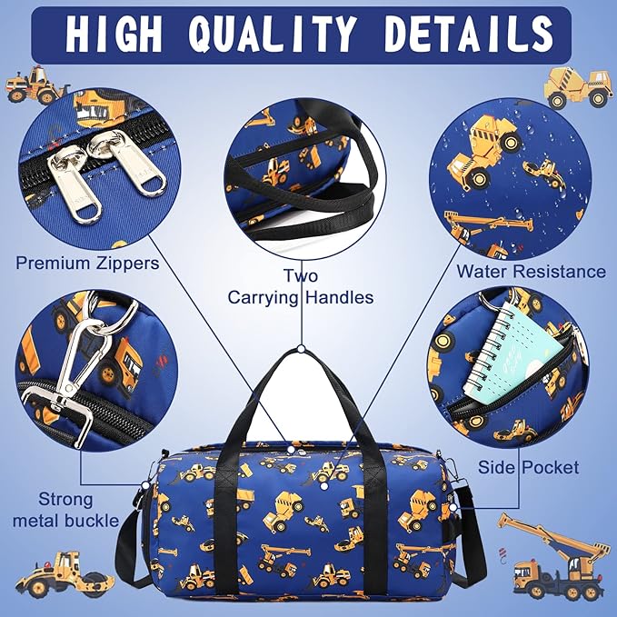 CAMTOP Kids Overnight Duffel Bag for Boys and Girls Carry-On Size Tote for Travel Gym Sport