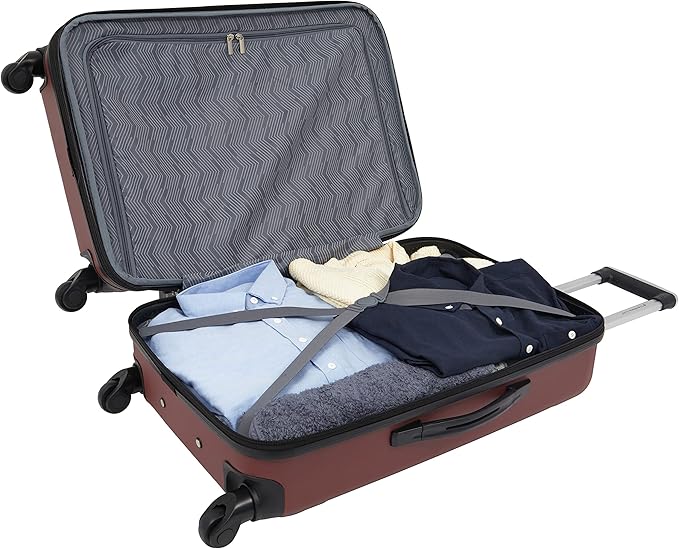 Travelers Club Chicago Hardside Expandable Spinner Luggage, Apple Butter, 3 Piece Set