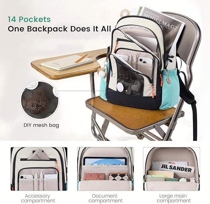 LOVEVOOK Laptop Backpack for Women with Large Cup Holder,15.6 Inch Work Computer Bag with Chest Buckle Back Pad Shoulder Buckle,Waterproof Business Backpack College Teacher Bag for Gift Travel