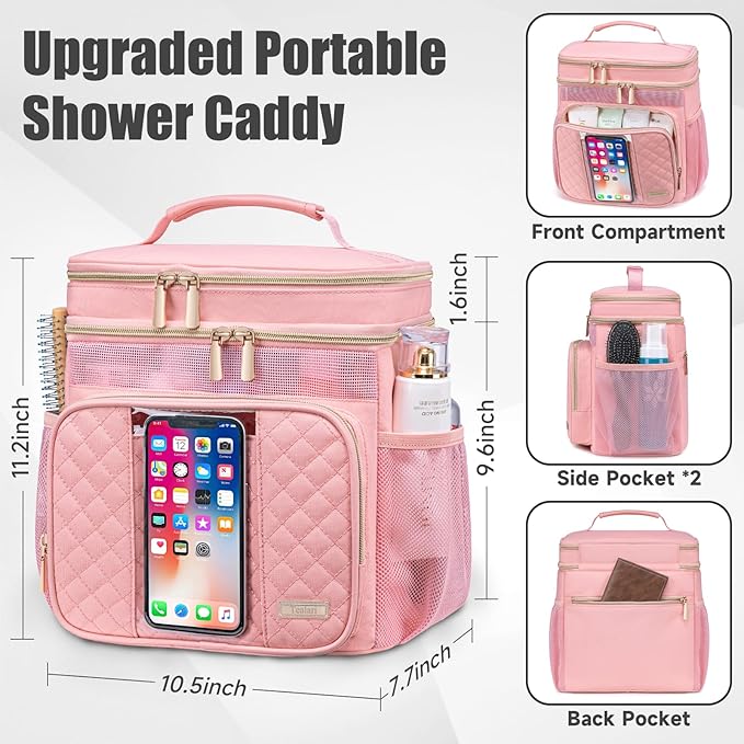 Large Toiletry Bag for Women Men,Bathroom Bag,Water Resistant Shower Bag,Makeup Bag,Portable Shower Caddy for College Dorm,Hanging Travel Toiletry Bag with Transparent Waterproof Phone Pocket