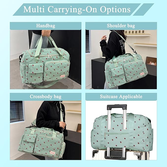 Small Gym Bags for Women, Travel Duffle Bag with Shoes Compartment, 4 in 1 Carry on Weekender Overnight Bag with Dry Wet Separated Pocket, Sport Gym Tote Bag for Yoga, Dance, Swimming, Workout, Ballet
