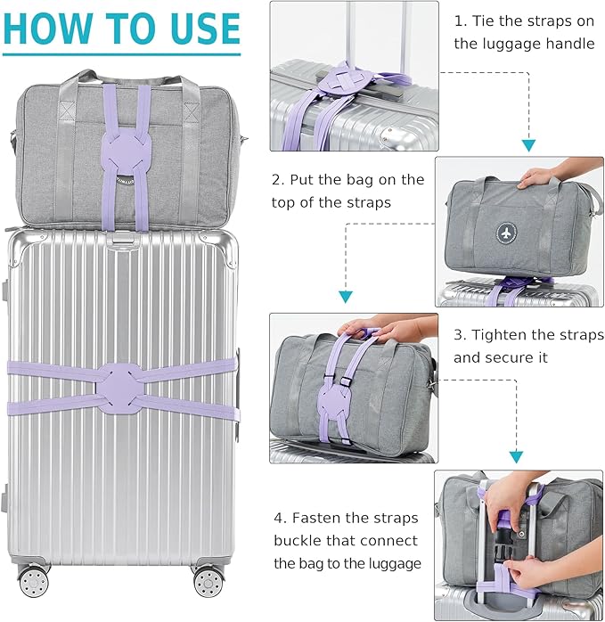Travelkin Luggage Straps Bag Bungees add a Bag, Luggage Bungee for suitcases Elastic Strap Belt