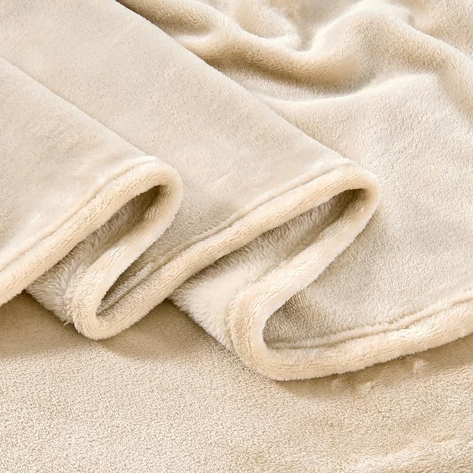 Big Oversized King Blanket, Extra Large Soft Blanket 120x120, California King Size for Whole Family, Bed, Sofa, Couch, Travel, Camping Khaki