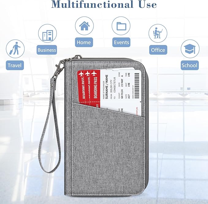 Fintie Family Passport Holder Wallet, RFID Blocking Travel Document Organizer Clutch Bag Credit Cards Case Cover for Women Men