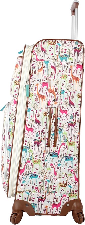 Lily Bloom Design Pattern 28" Luggage Softside Expandable With Double Spinner Wheels, Large Lightweight Suitcase Checked Bag For Women