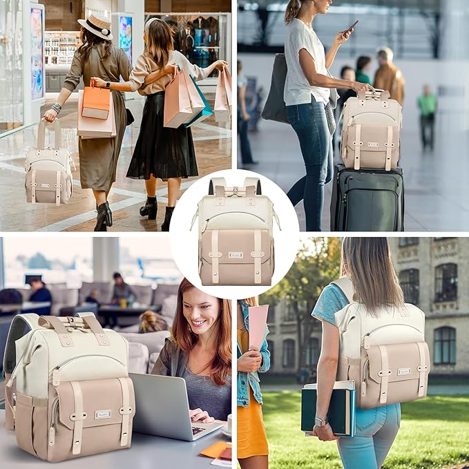 FALANKO Backpack for Women, 15.6 Inch Laptop Backpack, Water Resistant Work College Computer Teacher Nurse Doctor Backpack Bookbags Office Business Backpacks