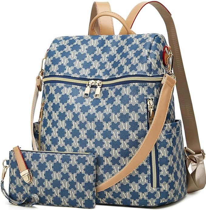 Makes Backpack Purse for Women PU Leather Travel Satchel Handbag Convertible Design Bag with Purse 2 Piece