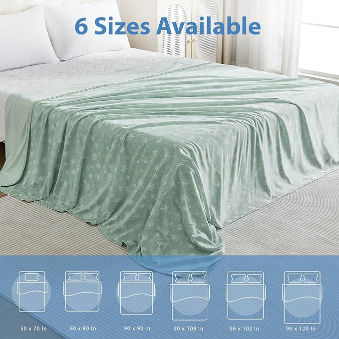 OIGAE Cooling Blanket for Hot Sleepers - Soft & Lightweight Summer Cold Blanket for Night Sweats | Perfect for Bed, Couch, Sofa (Grass Green, Throw 50'' x 70'')