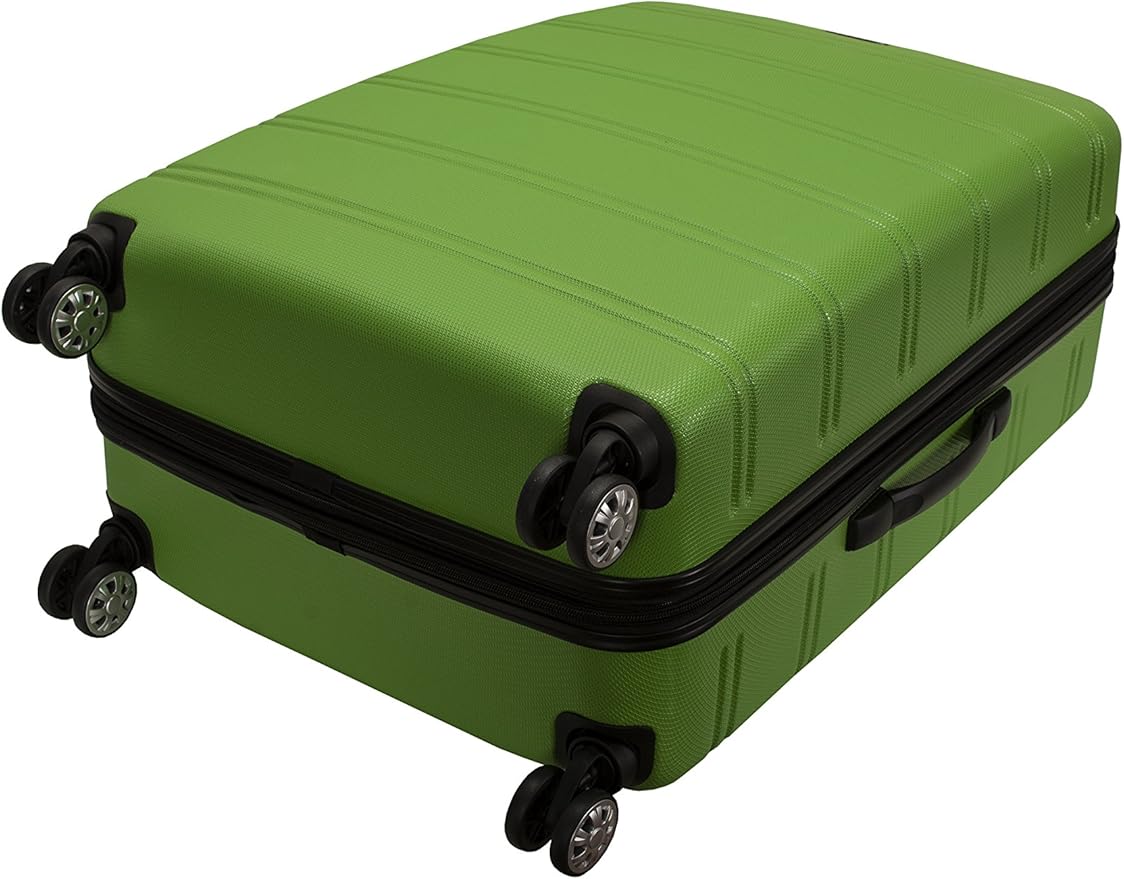 Rockland Melbourne Hardside Expandable Spinner Wheel Luggage, Green, Checked-Large 28-Inch (F1603-GREEN)