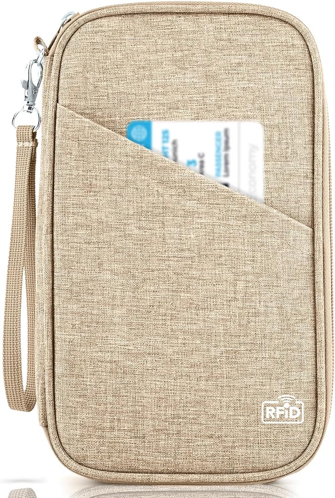 Passport Holder Family, Women Rfid Blocking Passport Wallet, Travel Essentials Premium Wallets, Waterproof Passport Holders Bag for Men Traveling, Travel Document Organizer Credit Cards Case