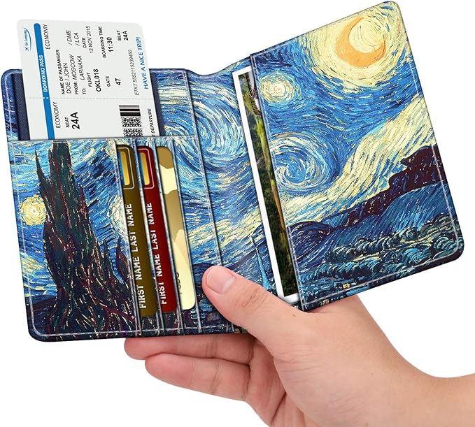 FINTIE Passport Holder, Slim Travel Wallet RFID Blocking Card Case Cover Passport Cover Protector Essentials with Credit Card Slots for Women/Men | Slim, RFID Blocking, Card Case Cover, Essentials, Credit Card Slots