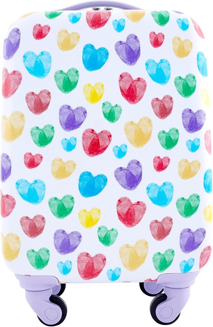 Travelers Club 5 Piece Kids' Luggage Set, Thumbprint Heart