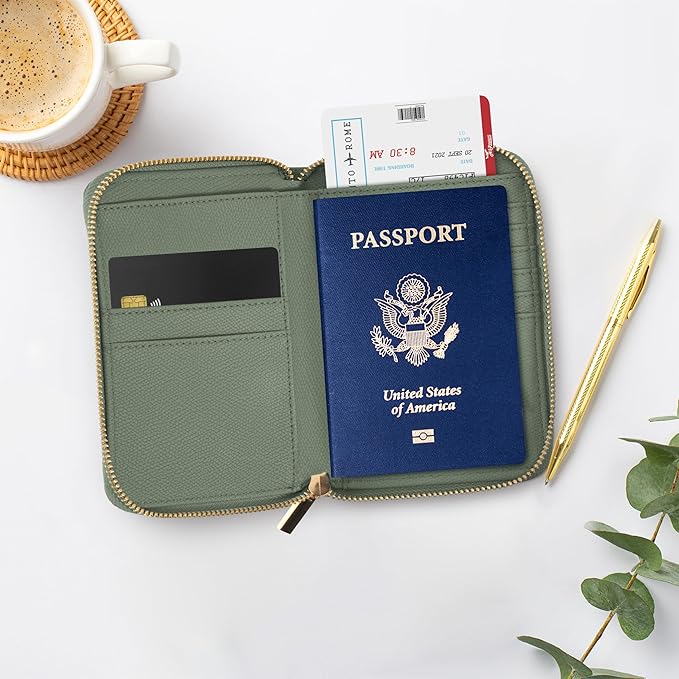 Beautiful Passport Holder for Travel with Wristlet Strap - All-in-One Wallet for Women with Card Slots and Tassel Keychain - Perfect Case to Keep Your Travel Documents Organized & Safe