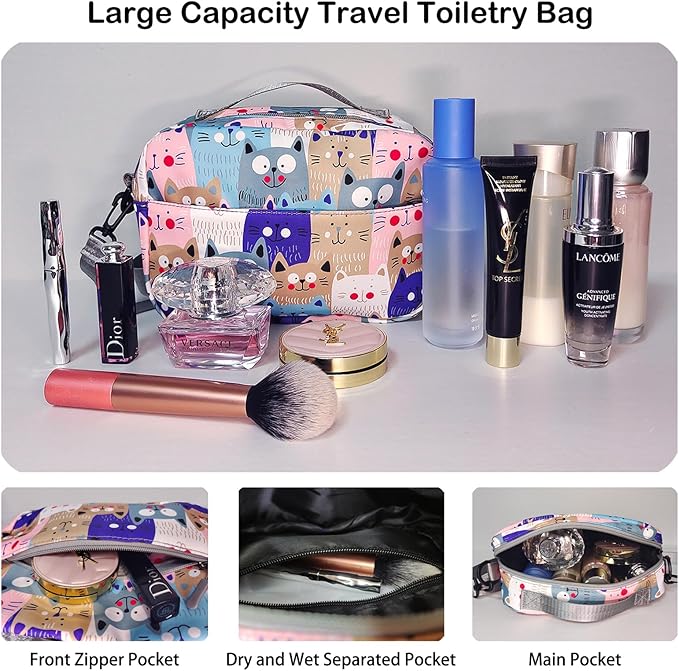 Travel Duffle Bag Weekender Overnight Bag Gym Tote with Wet Pocket for Women Girls Shoulder Workout Duffel Bag Water Resistant (W-Rainbow Unicorn+Toiletry Bag)