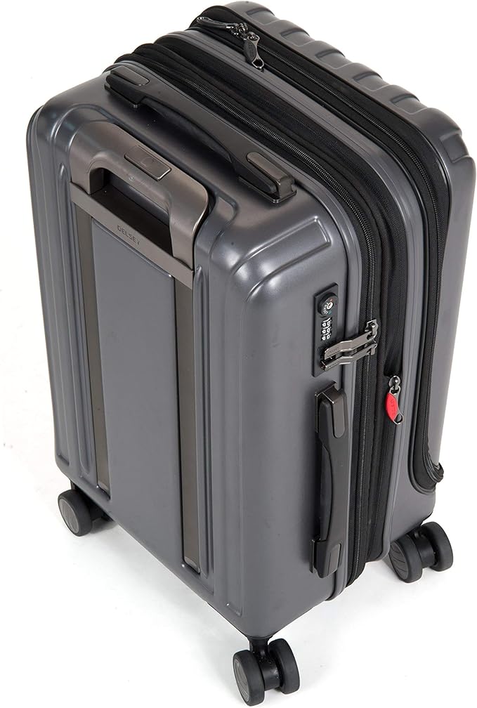 DELSEY PARIS Titanium Hardside Expandable Luggage with Spinner Wheels Checked Luggage, Black Cherry Red, Checked-Large 29 Inch