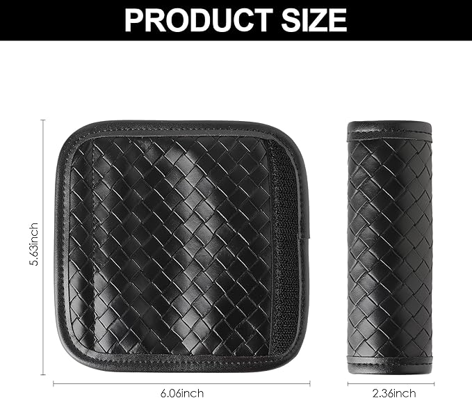 Leather Luggage Handle Wraps for Suitcase, 2 Pack Luggage Handle Cover Identifiers Tags Markers for Travel Accessories (Black 1)