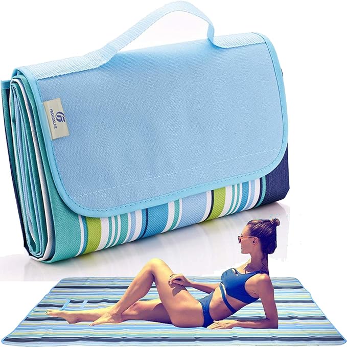 Beach Blanket Extra Large Picnic Blankets Sandproof Waterproof Outdoor Indoor Blanket Lightweight Handy Mat Portable Beach Mat for Camping Hiking Travel Park Grass