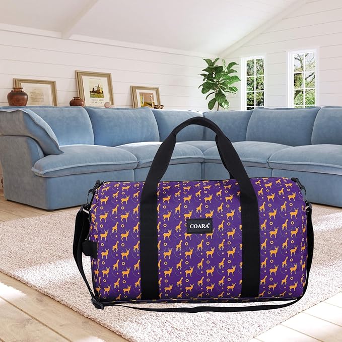 Kids Duffle Bag Overnight Bags for Boys and Girls Weekender Sleepover Carry-On Tote for Traveling Gym Sport Dance (Elks)