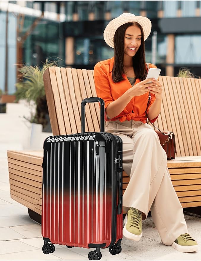Carry on Luggage - Airline Approved Suitcases with Spinner Wheels, Built-In TSA Lock，Hard Shell Expandable Suitcases