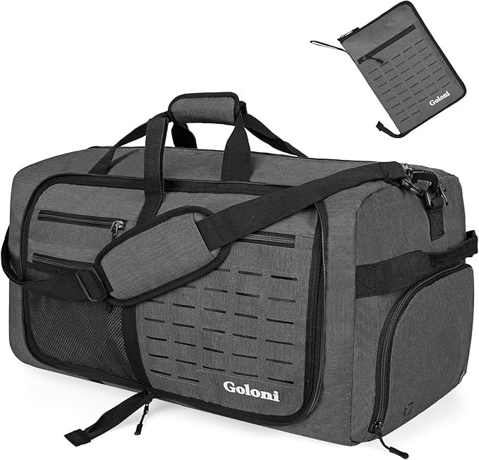 Foldable Travel Duffle Bag for Men Women, Waterproof with Shoe Compartment, 80L 120L Large Collapsible Luggage Bag, Lightweight Packable Duffel for Travel Sports Gym Airline Carry On Checked Bag