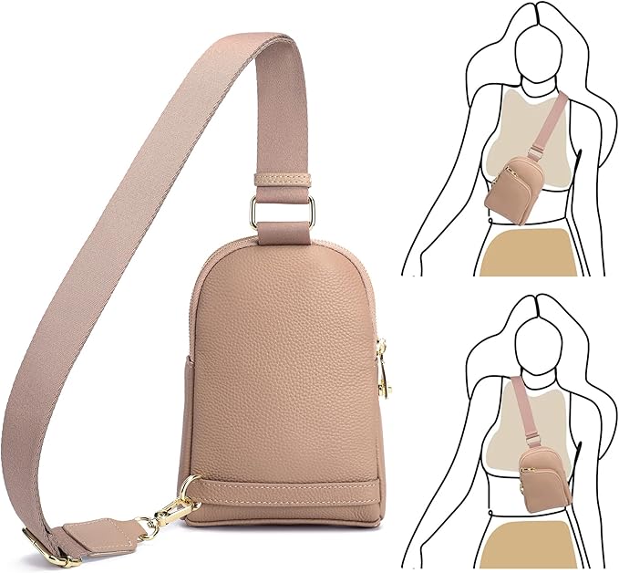 INICAT RFID Blocking Sling Bag, Anti Theft Crossbody Bag for Women, Travel Fanny Pack Style Purse, Vegan Leather