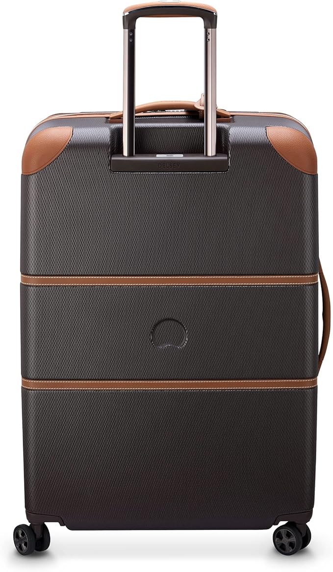 DELSEY PARIS Chatelet Air 2.0 Hardside Luggage with Spinner Wheels, Chocolate Brown, Checked-Large 28 Inch