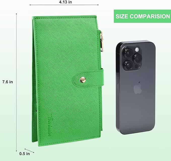 Travelambo RFID Wallet Women Large Size Bifold Multi Card Wallet Case with Zipper Pocke Credit Card Holder for Women
