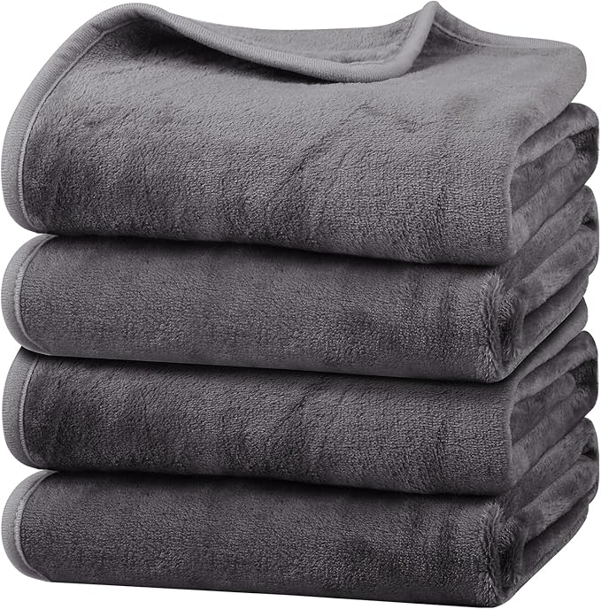 Onarway Dog Blanket Washable for Puppy: 4 Packs Dog Blankets 40”x28” - Fluffy Soft Small Throw for Cat Puppy Kitten Dogs - Fleece Pet Blankets for Bed Sofa Car and Indoor - Purple