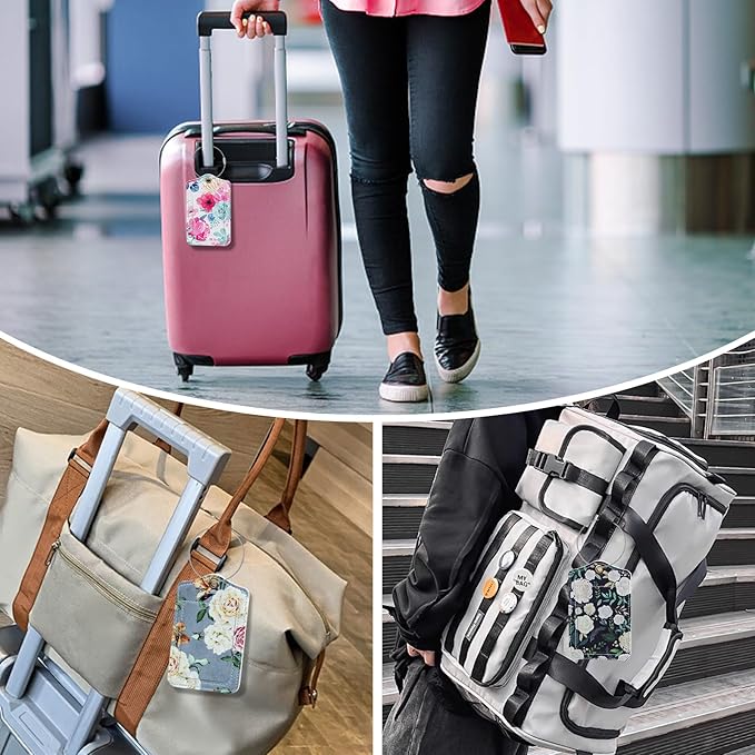 Fishent Luggage Tag, 3 Pack Travel Cruise Luggage Tags for Suitcases, Cute Suitcase Tags Identifiers Bag Tags with Privacy Flap, Baggage Name Tag for Women Men Luggage Backpack Handbag School Bag