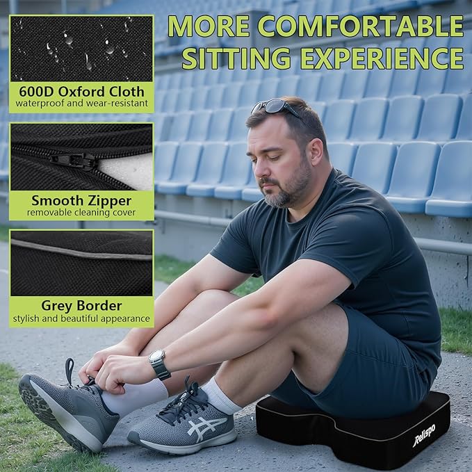 Stadium Seats for Bleachers with Integral Cutting Memory Foam, Stadium Seat Cushion Waterproof Extra Thick Bleacher Cushion, Portable Stadium Cushions for Indoor Outdoor Events