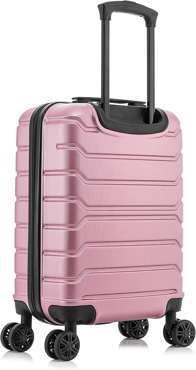 InUSA TREND Luggage with Spinner Wheels | Durable Lightweight Hardshell Suitcase, Travel bag with Handle and Trolley, 20-Inch Carry On Small Luggage | Rose Gold