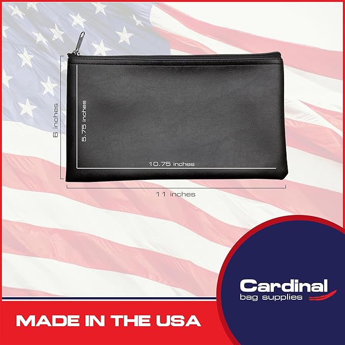 Multi-Purpose Zipper Bag, Reusable, Travel Pouch, Lightweight, Makeup Organizer, 11 x 6 Inch (Black)