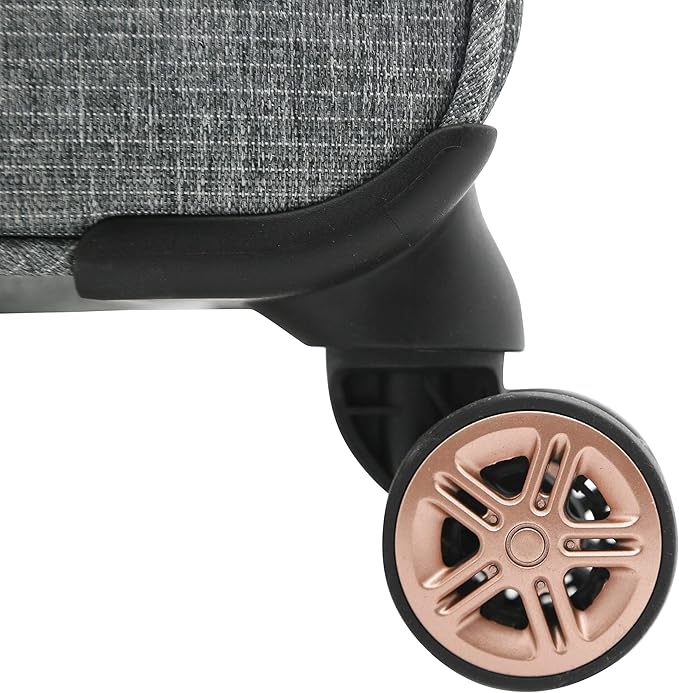 kensie Hudson Softside 3-Piece Spinner Luggage Set, Heather Gray