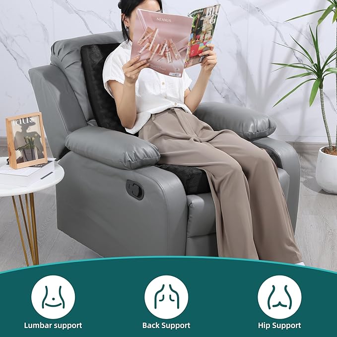 BALAPET Recliner Cushions for Long Sitting, Egg Crate Foam Recliner Cushion for Elderly Reduces Muscle Fatigue and Provides Air Flow, Extra Large Non-Slip Seat Cushion with Back Support(20*20*4in)