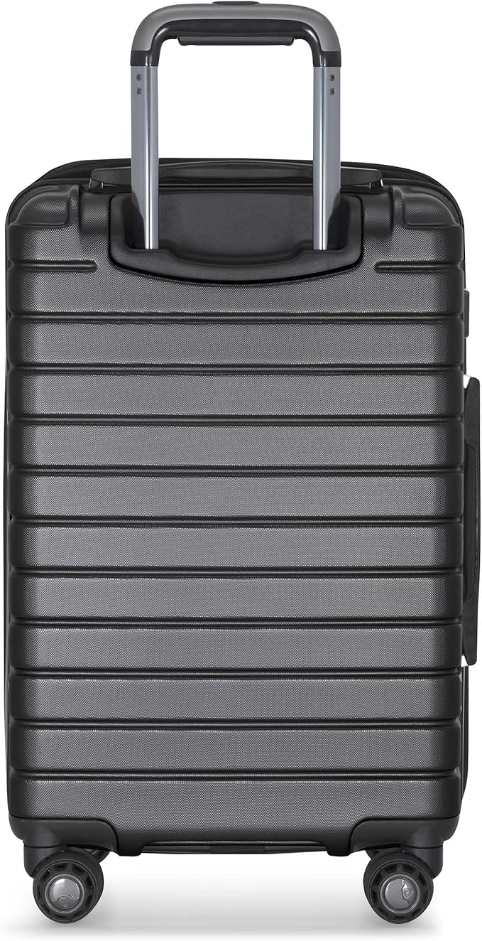Traveler's Choice Archer Polycarbonate Hardside Spinner Luggage Set, Tie Down Straps, Grey, Carry-On 21-Inch