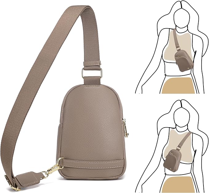 INICAT RFID Blocking Sling Bag, Anti Theft Crossbody Bag for Women, Travel Fanny Pack Style Purse, Vegan Leather