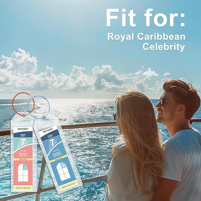 Royal Caribbean & Celebrity Cruise Ship Essentials - Luggage Tag Holders for 2026 Cruise Lovers Must Have, Waterproof & Reusable