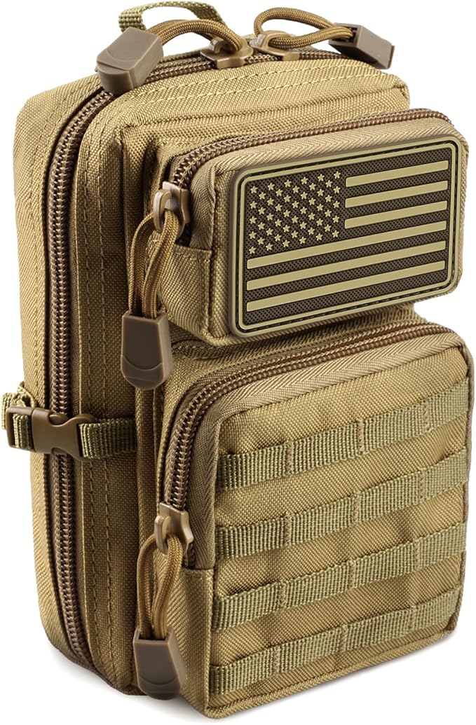 LIVANS Tactical Molle Utility Pouch, EDC Tool Pouch Tactical Phone Pouches Mini Waist Pouches Medical EDC IFAK Pack Mini Design of 3-Day Backpack