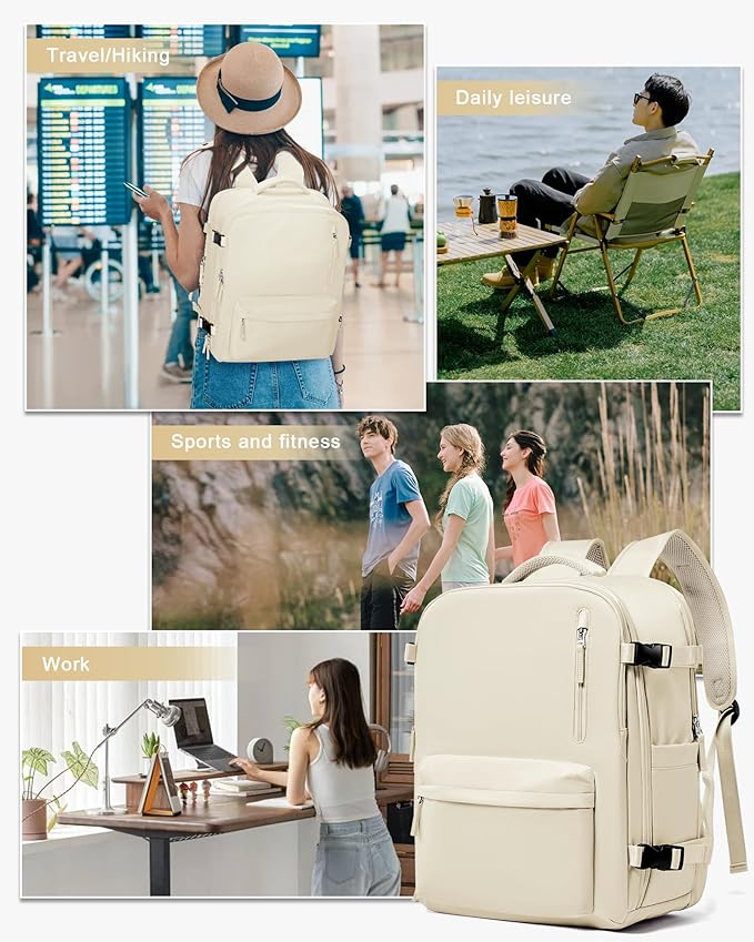 WONHOX Large Travel Backpack Carry on Flight Approved Laptop Work Business Backpack for Women Men Mochila de Viaje