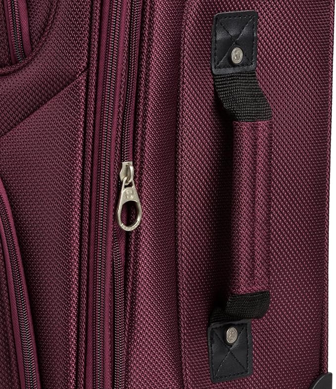 SWISSGEAR Sion Softside Expandable Spinner Luggage Durable Lightweight Travel Suitcase, Merlot, Carry-On 21-Inch